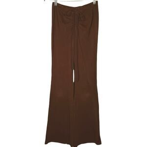 Y2K Brown Stretch Flare Leggings Bell Bottom Pants Size Small Loungewear